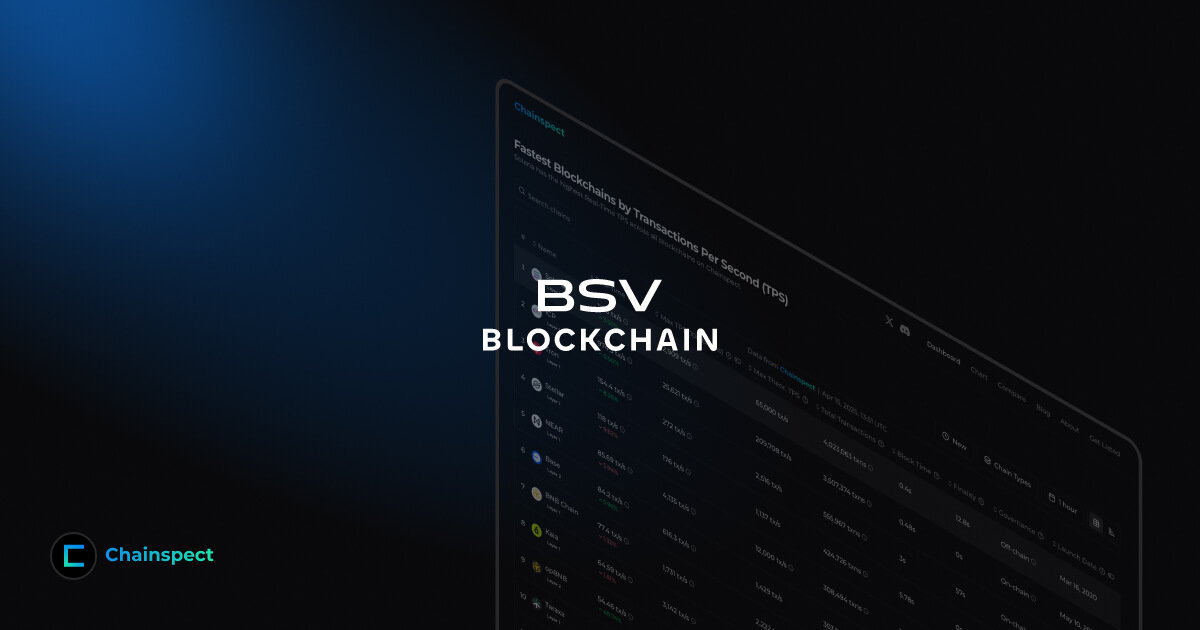 BSV Blockchain [TPS, Max TPS, Block Time & TTF] | Chainspect