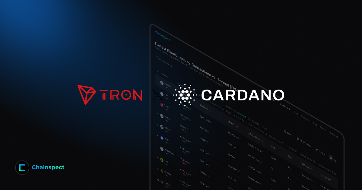TRON vs Cardano [TPS, Max TPS, Block Time] | Chainspect